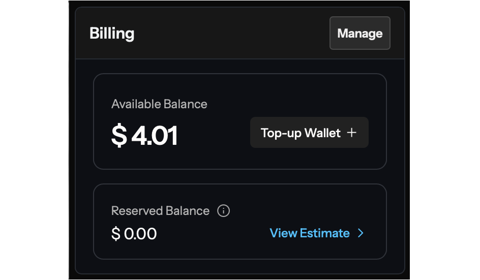 Available and reserved balance